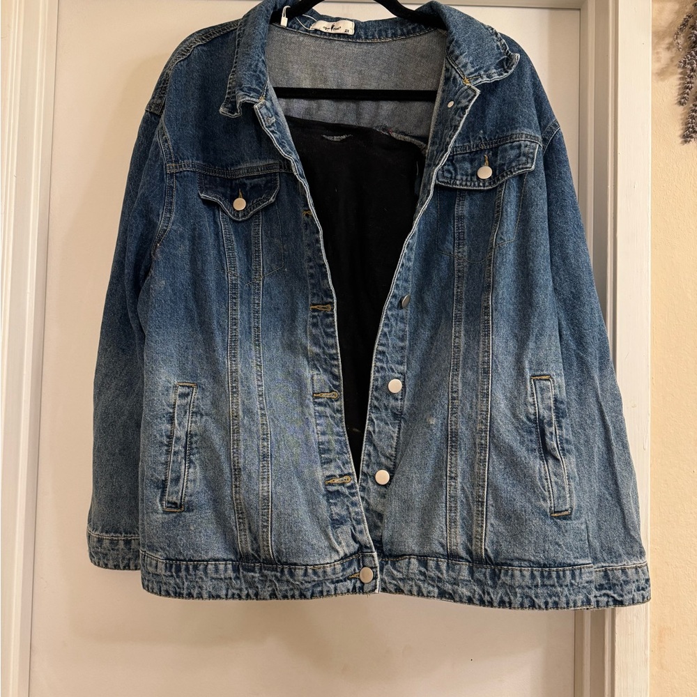Boyz in the Hood upcycled denim jacket size 2x unisex will fit men’s L\XL - Picture 3 of 5